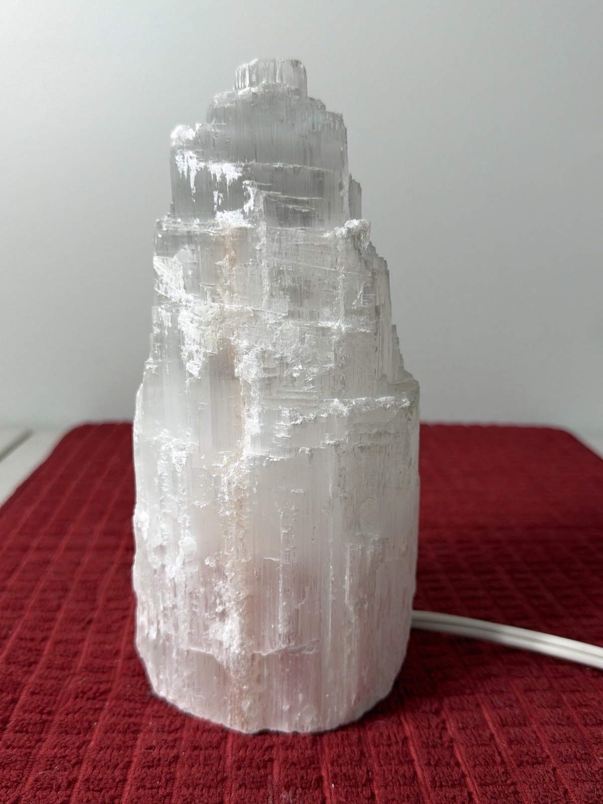 Selenite Crystal Tower Lamp Tower Skyscraper Healing Light 8.5” Tall