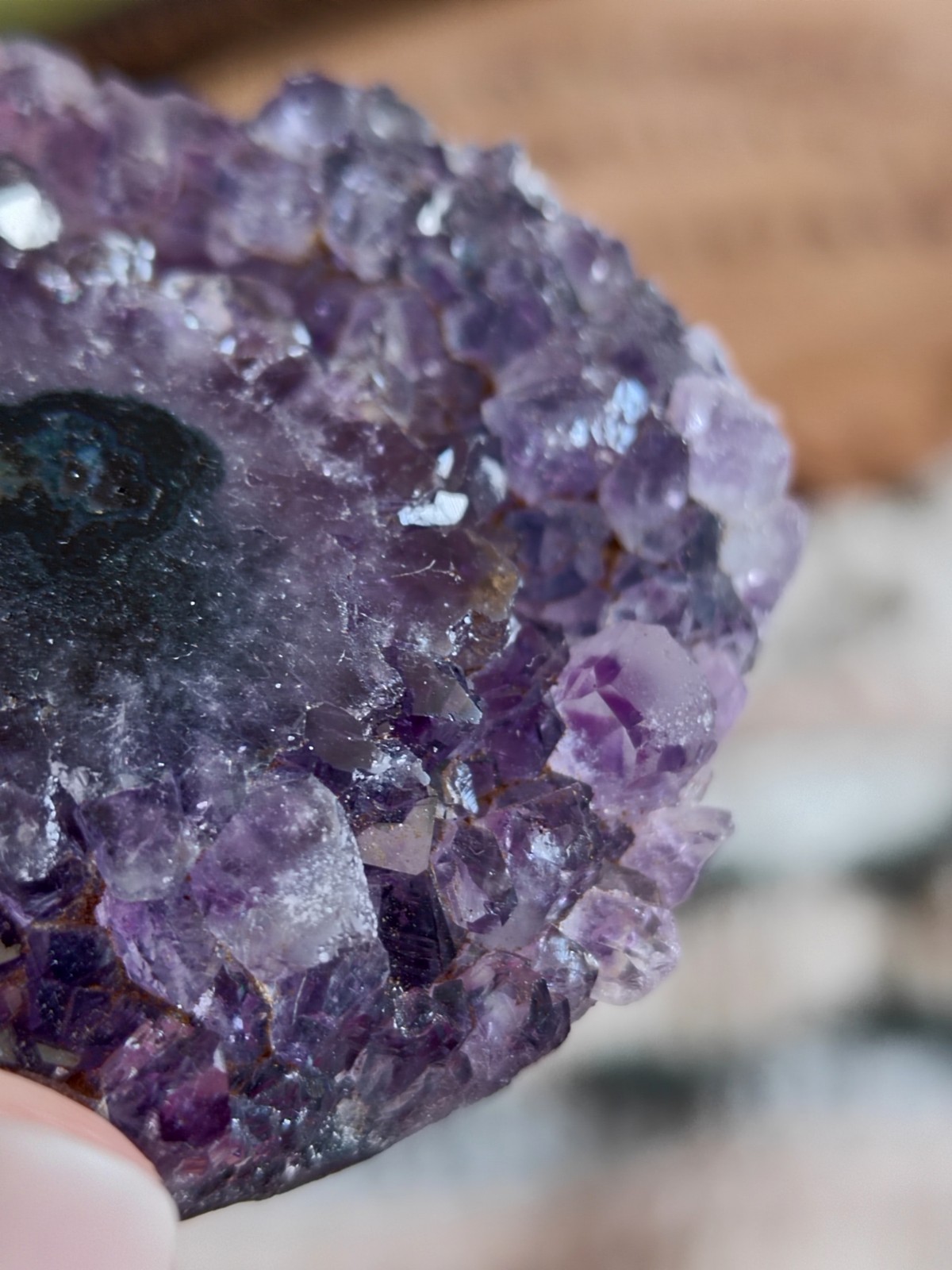 Rare Stalactite Amethyst, Uruguay, Eye Amethyst Zoning Crystal Purple Specimen