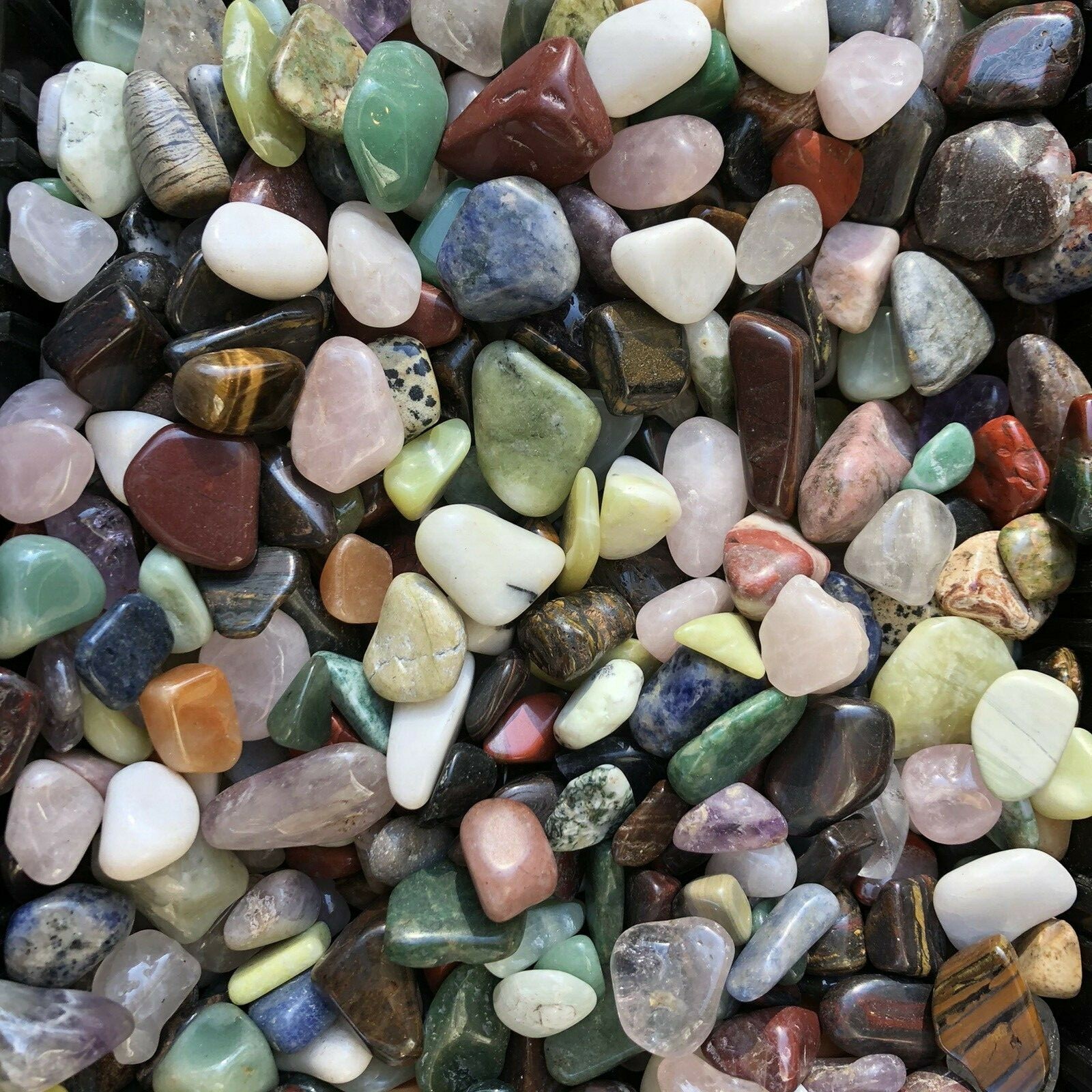 1/2 lb Tumbled Natural Assorted Small Gemstone Mix 40-90 Stones Rocks Bulk Gems