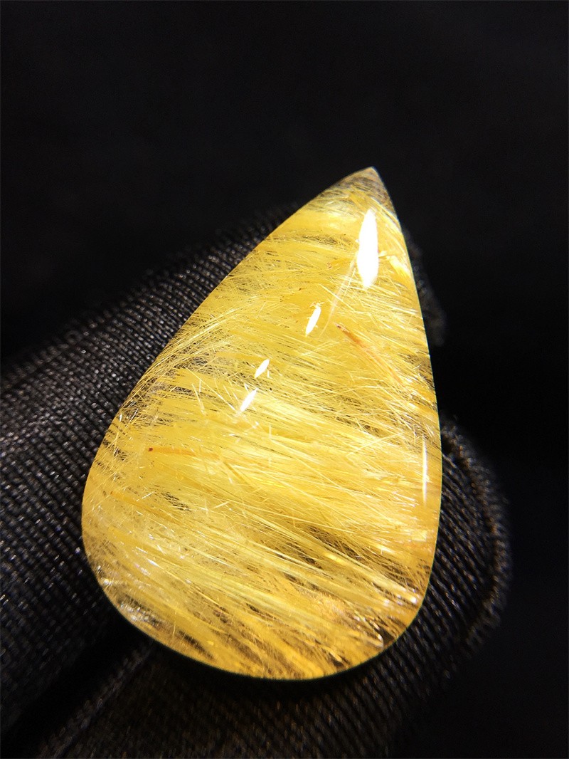 29.5*19.2*6.3mm A+ Natural Titanium Crystal Gold Rutilated Quartz Pendant 4.5g