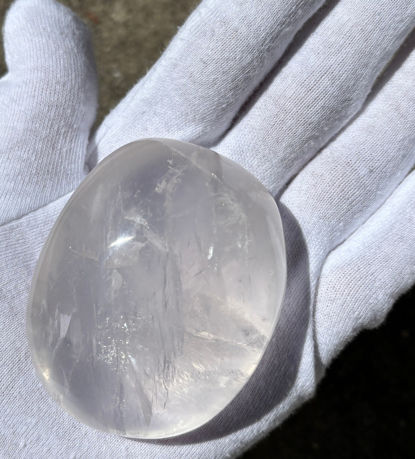 USA SALE 286g LOT 2 LARGE-R GIRASOL QUARTZ PALMSTONES PALM STONES PALM STONE
