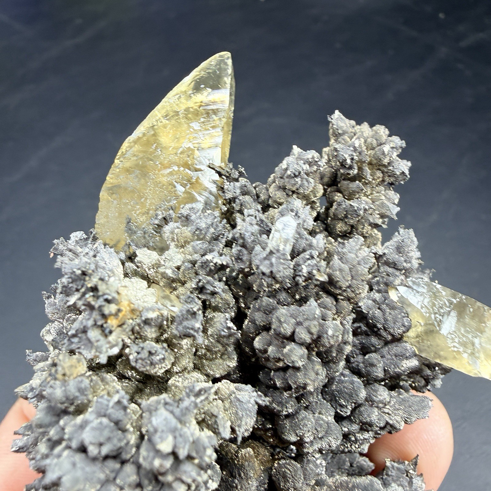 Golden Calcite Crystals on Wild Looking Chalcopyrite Matrix / Missouri *VIDEO*