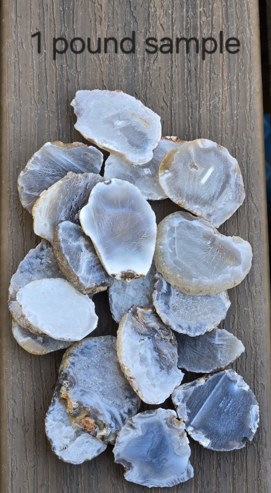 Oco Agate Geode Cut Halves and Slices – 1 Pound Lb – Solid Agate Tumbling Rough