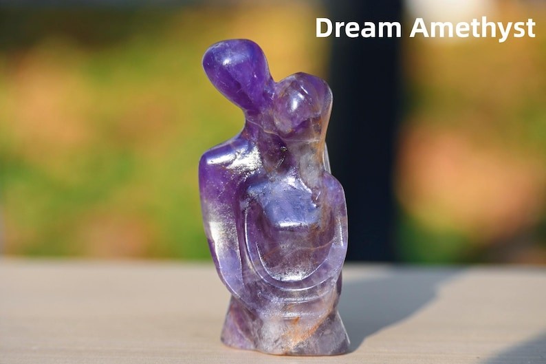 3″ Natural Quartz carved Lovers Reiki Healing Crystal Decor Ornament Gift 1pc