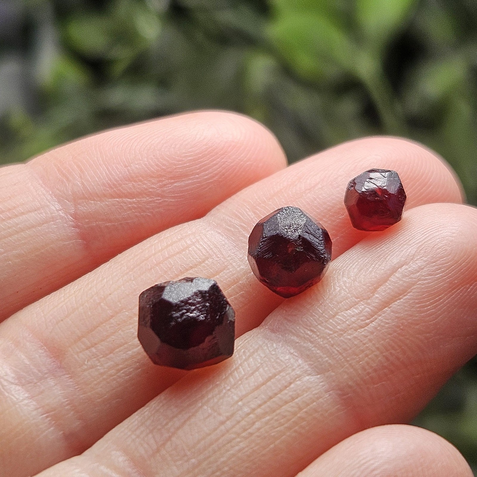 Red Garnet Crystals, Raw Dodecahedron Terminated Stones (5