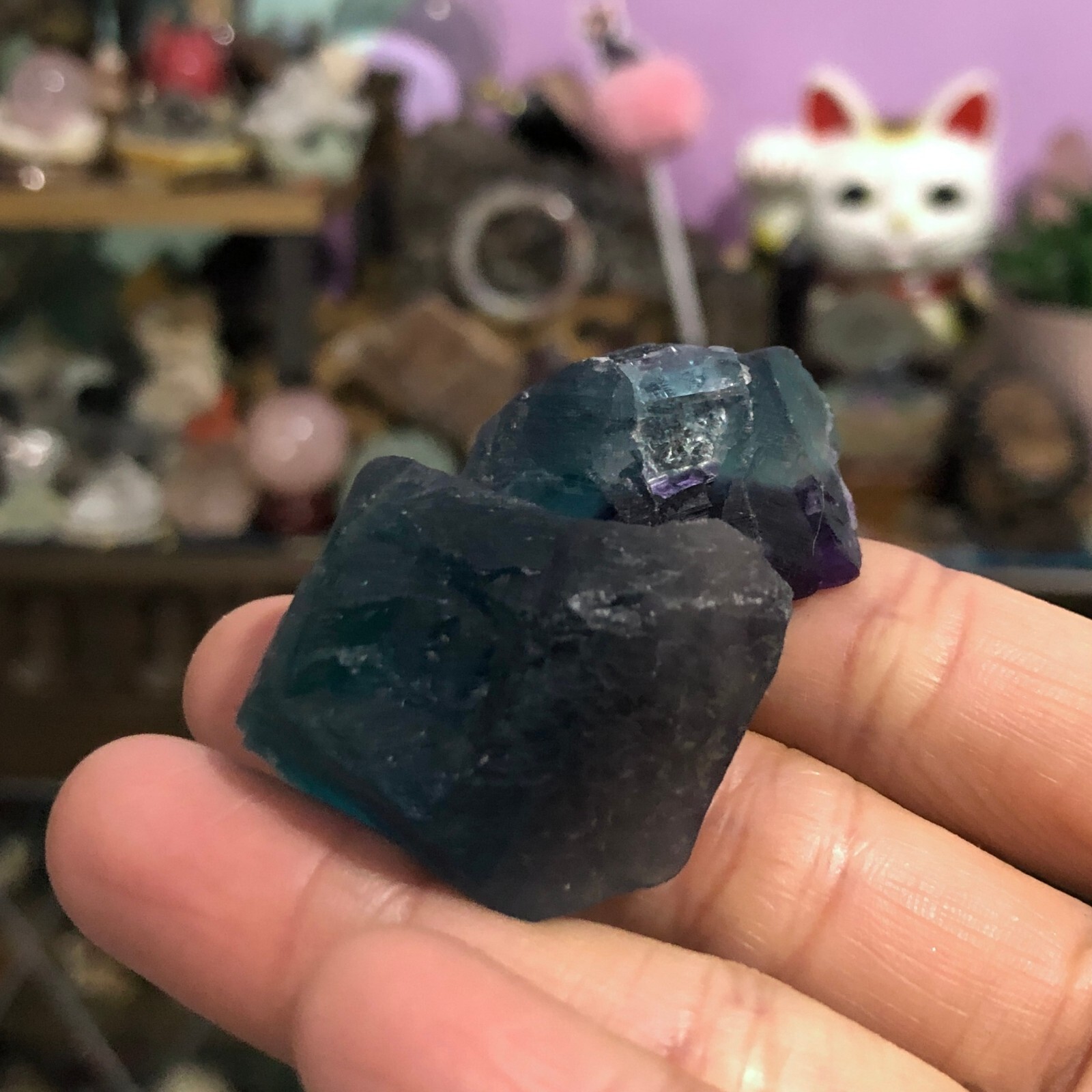 3x Raw Green Blue Fluorite Crystal Quartz Energy Healing Chakras 113g 3-5cm