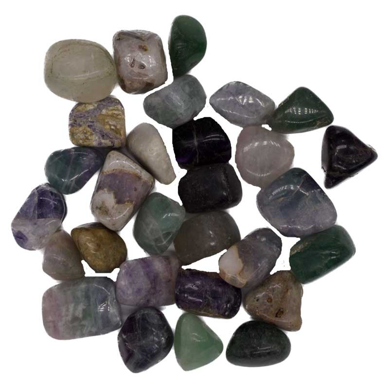 1 lb Rainbow Fluorite Mixed Tumbled Stones Crystals Gemstones (Count Varies)