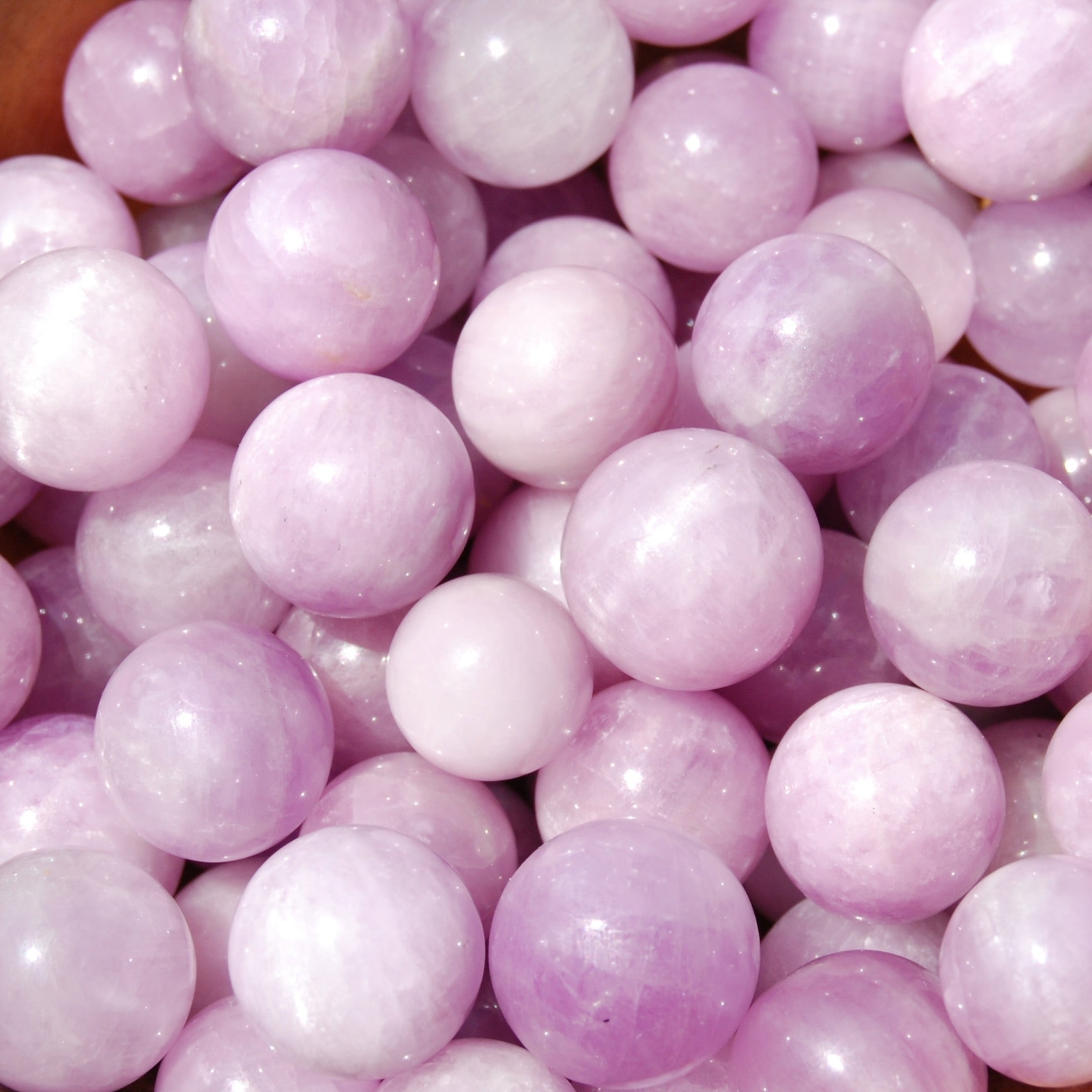 ONE Mini Kunzite Crystal Sphere, 14mm to 18mm