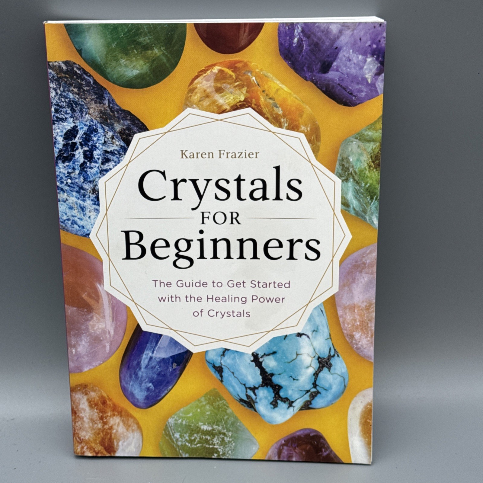 Crystals for Beginners Lot Karen Frazier Book & 20+ Polished Stones Agate Slices