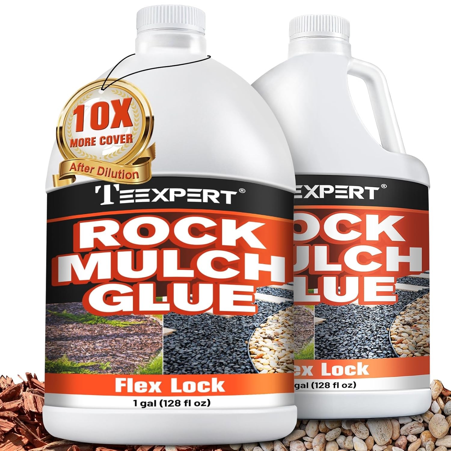 Mulch Glue, Rock Glue for Landscaping, Pea Gravel Binder 2 Gallon Max Cover, Str