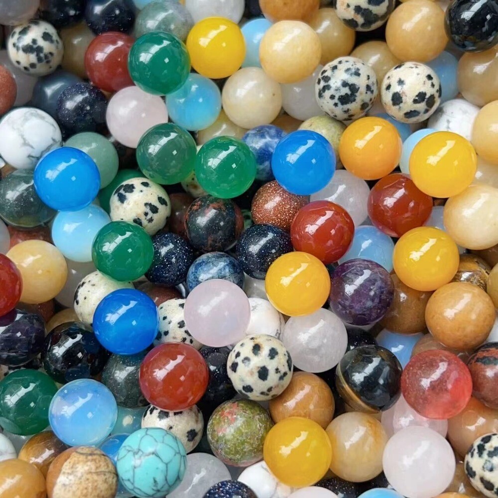 Wholesale 100pcs Assorted Natural Stone Round Ball Shape No Hole 10mm Healing