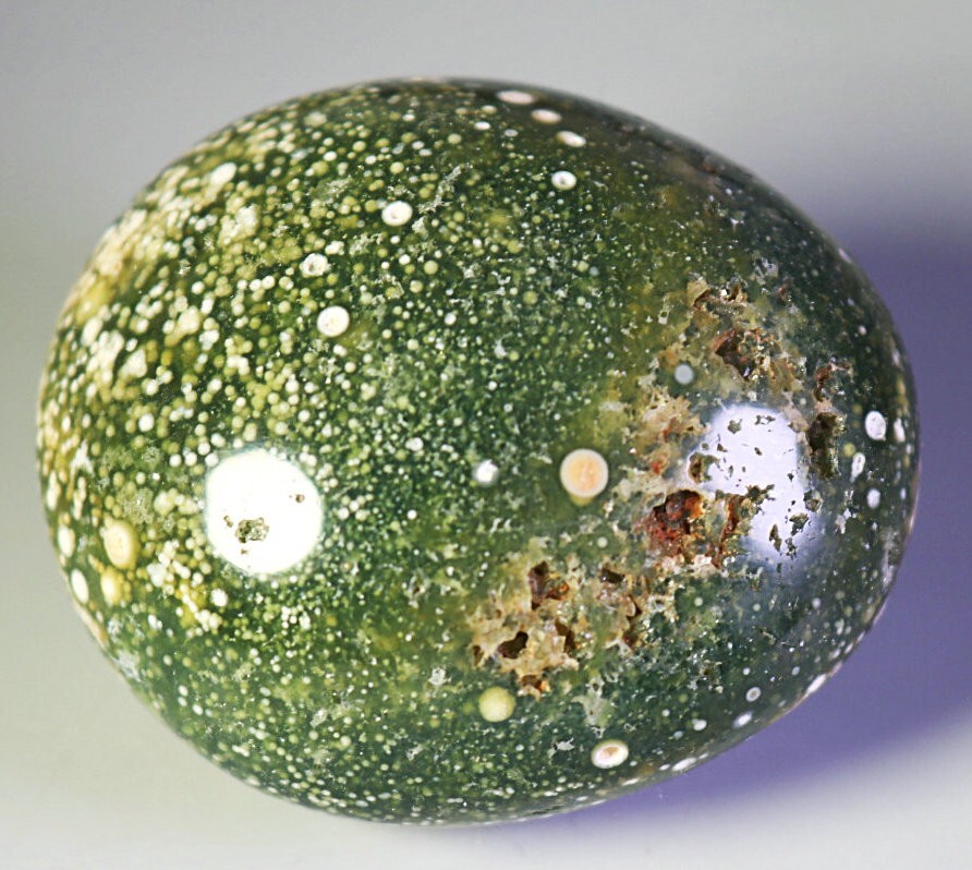 Natural Round Eye Ocean Jasper Agate Quartz Crystal Palm Stone Mineral Specimen