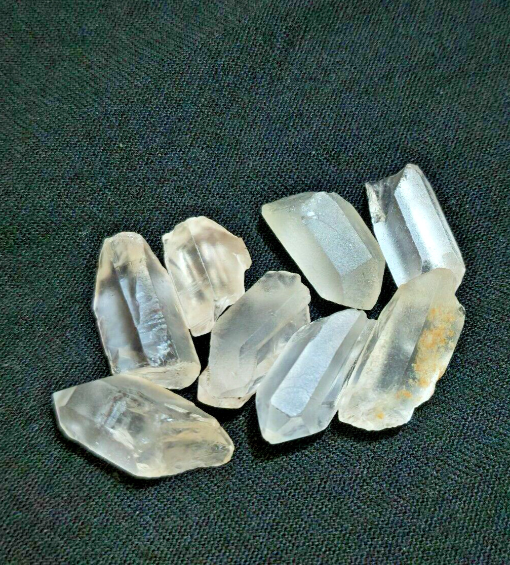 81 Crt 8 Pcs Lot Beautiful Crystal Quartz Raw Size 16-20 MM Rare Loose Gemstone