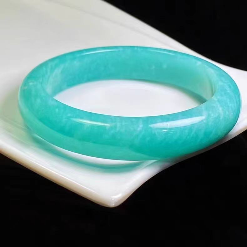 Natural Mozambique Green Amazonite Bangle 57mm Adult Collector’s Item