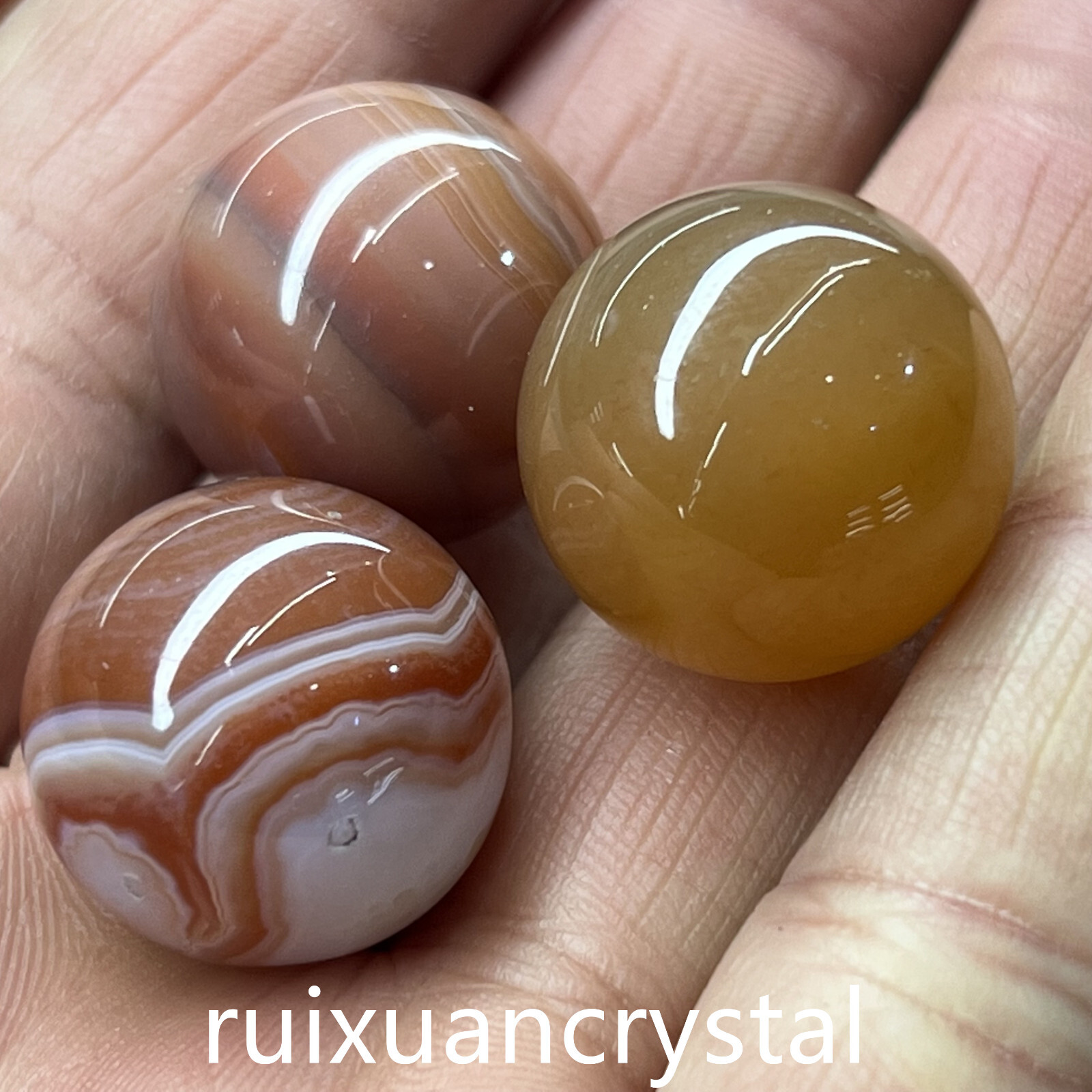 5pc Natural Agate Quartz Sphere Crystal Ball Reiki Healing 20mm