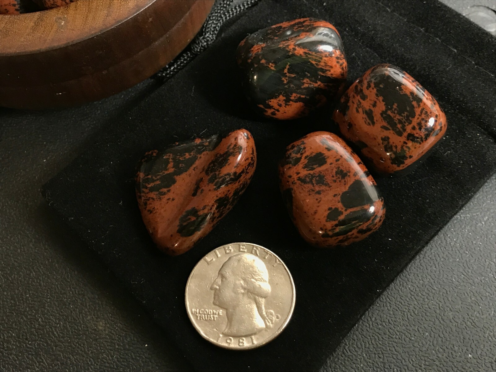Beautiful Mahogany Obsidian Tumbled Stones US Seller FREE Ship Lot# SP202B