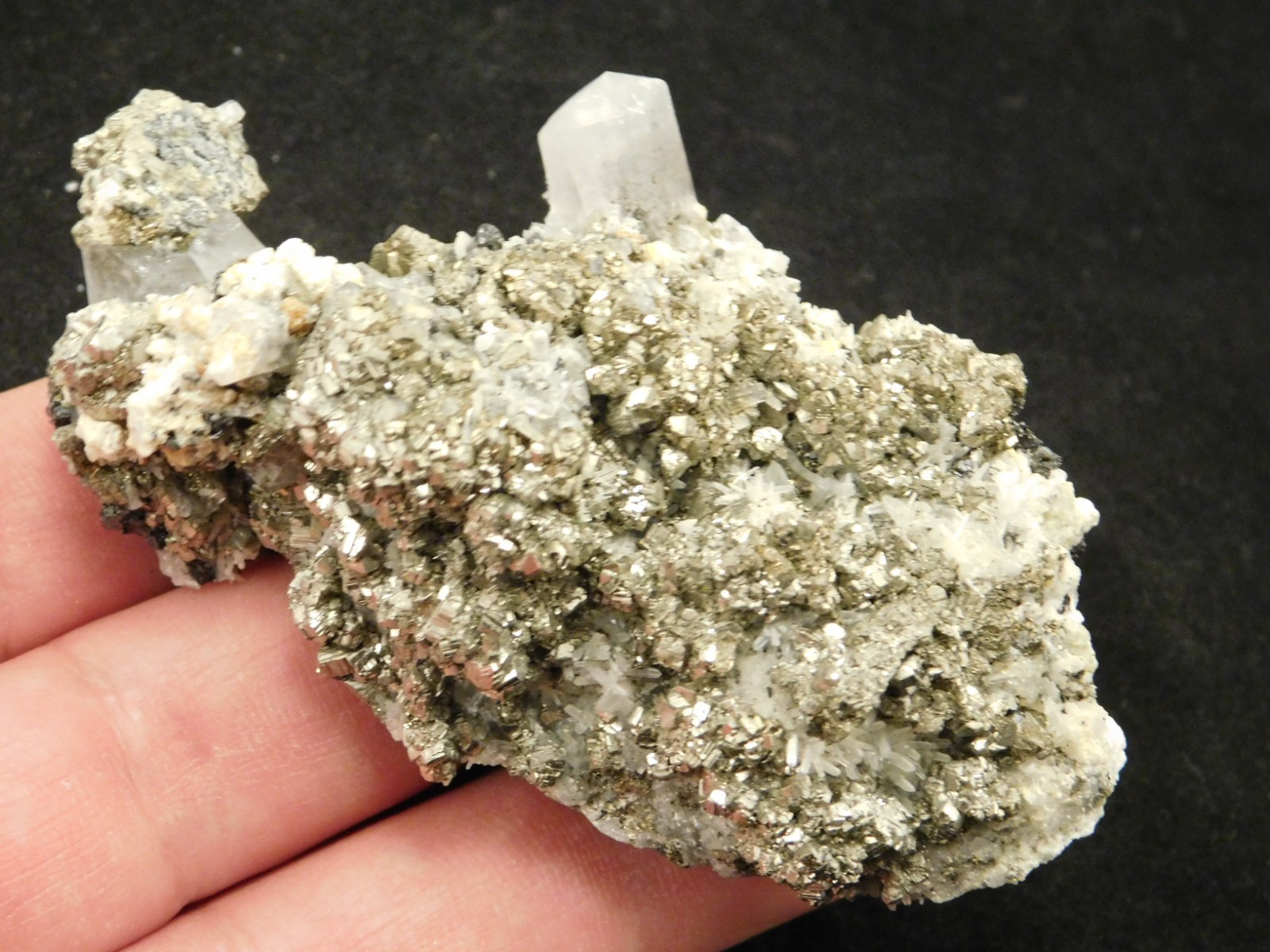 FLUORESCENT Calcite CRYSTAL Cluster on PYRITE Crystals Peru 125gr