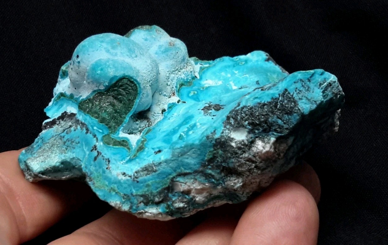 3″ CHRYSOCOLLA on MALACHITE from the Democratic Republic of Congo