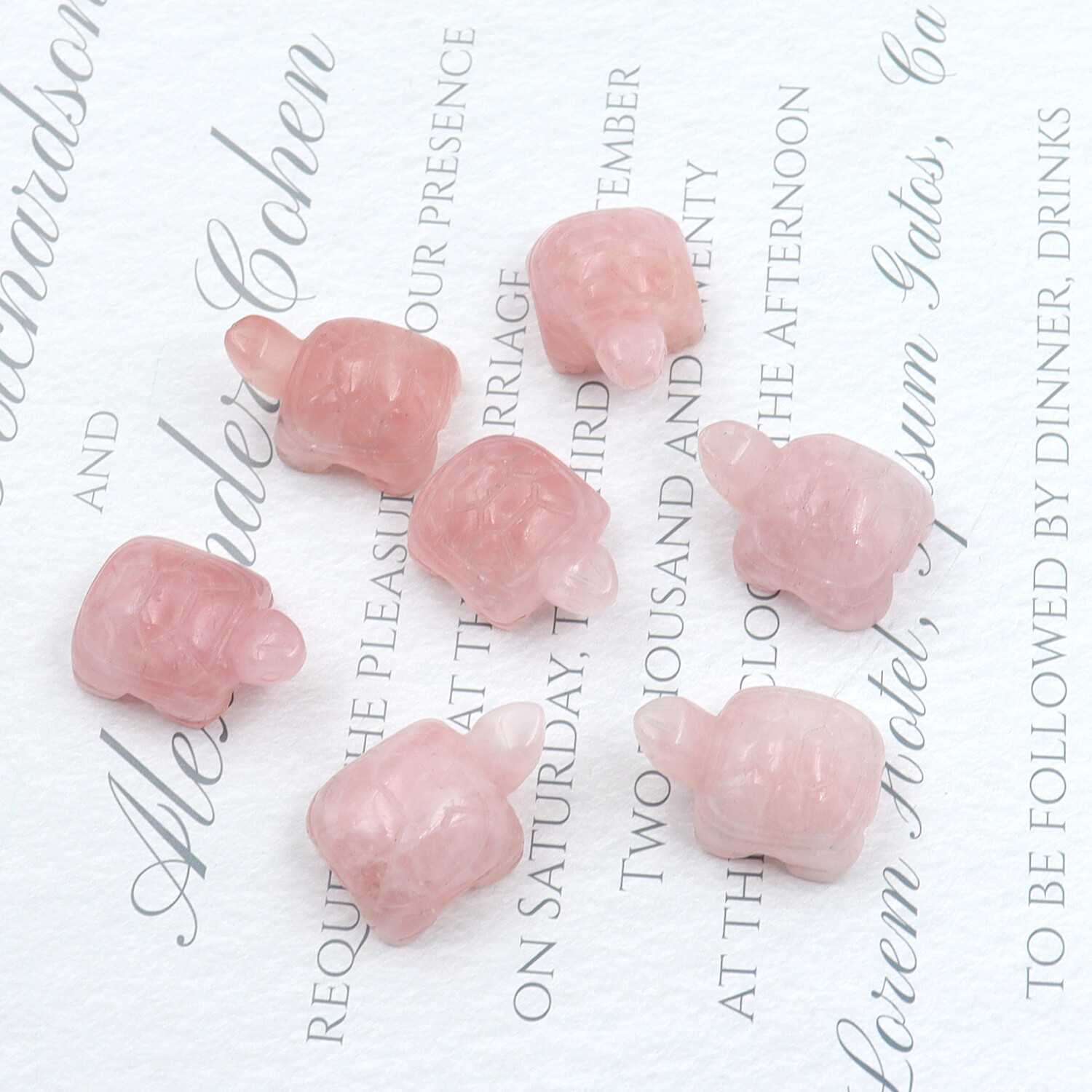 1 inch Charms Turtle Carving Decoration Natural Rose Quartz stone bead