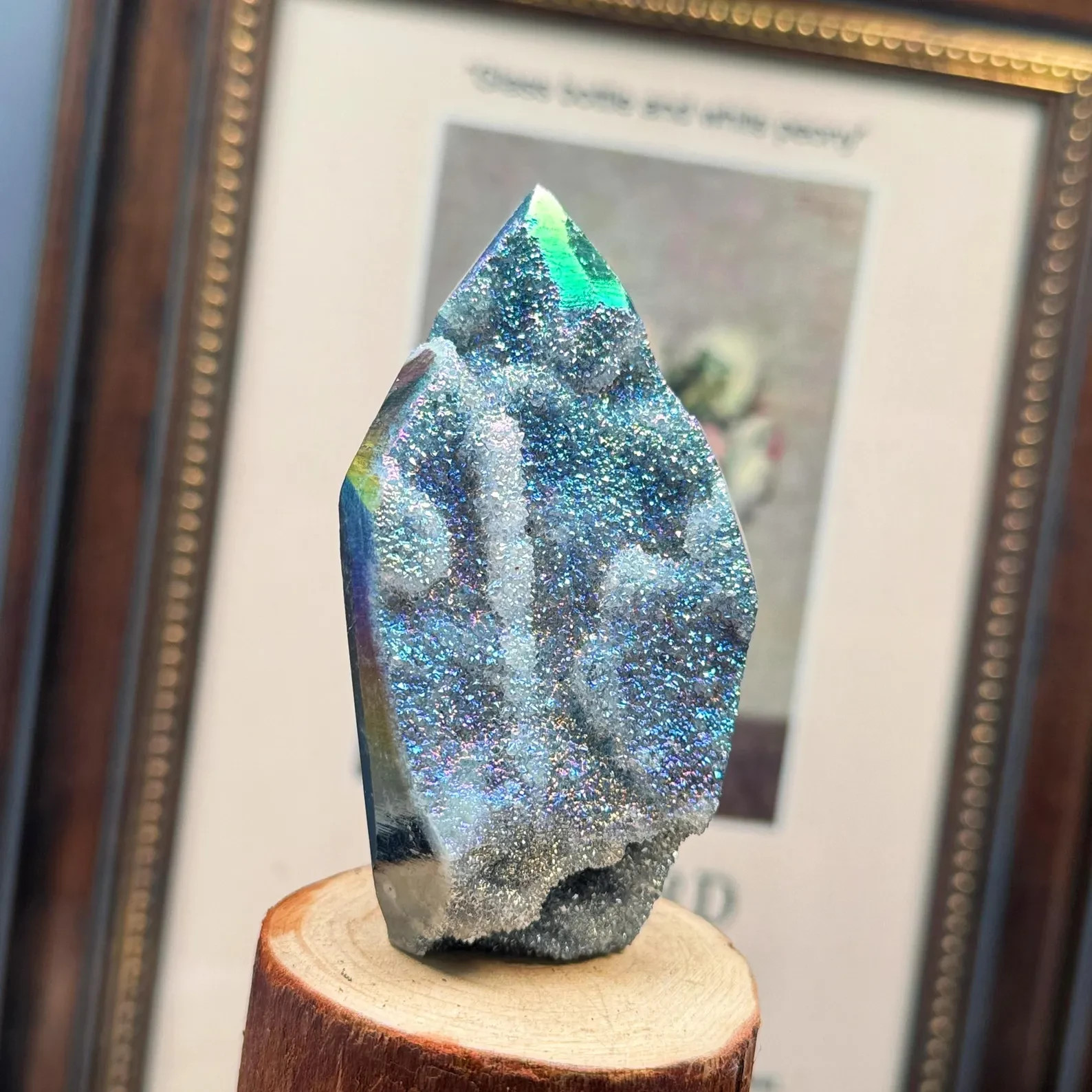Angel Aura Sphalerite Crystal Cluster Chunk Tower Ornament Witch Altar Decor