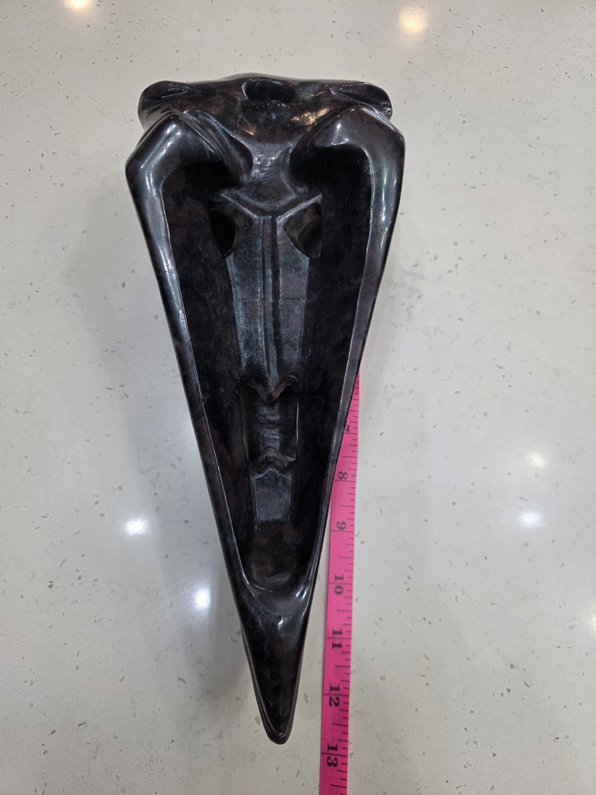 Over 6 Pound Garnet & Astrophyllite Raven Crystal Skull Carving Over 11 In Long