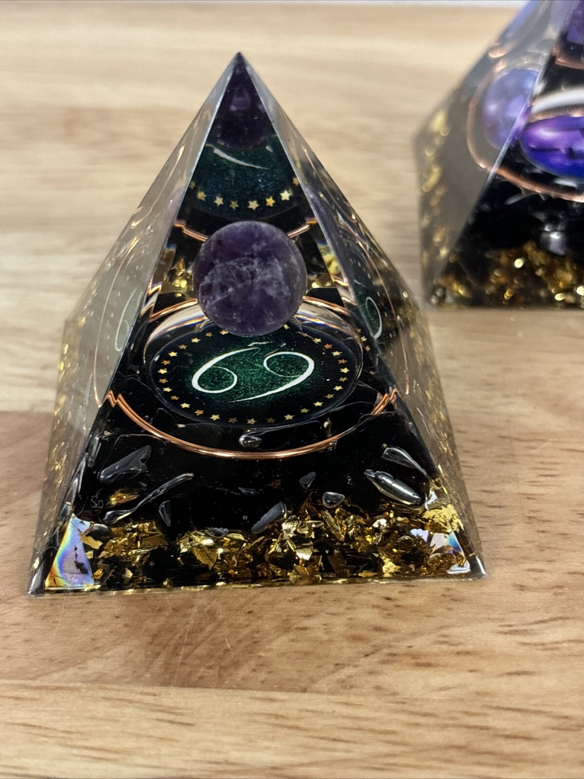 Constellations Pyramid Meditation Healing Crystal Chakra Decor Orgone Set Of 3