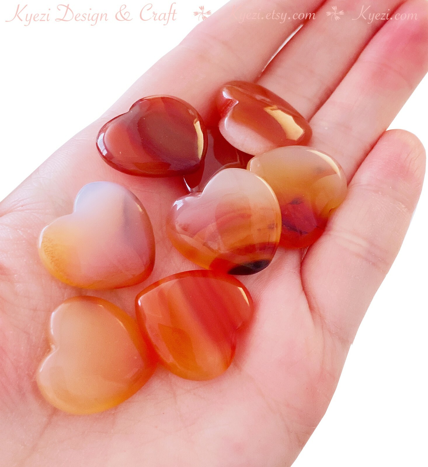 1 – 30pcs 20mm 25mm Carnelian Natural Healing Gemstone Heart Chakra Balance