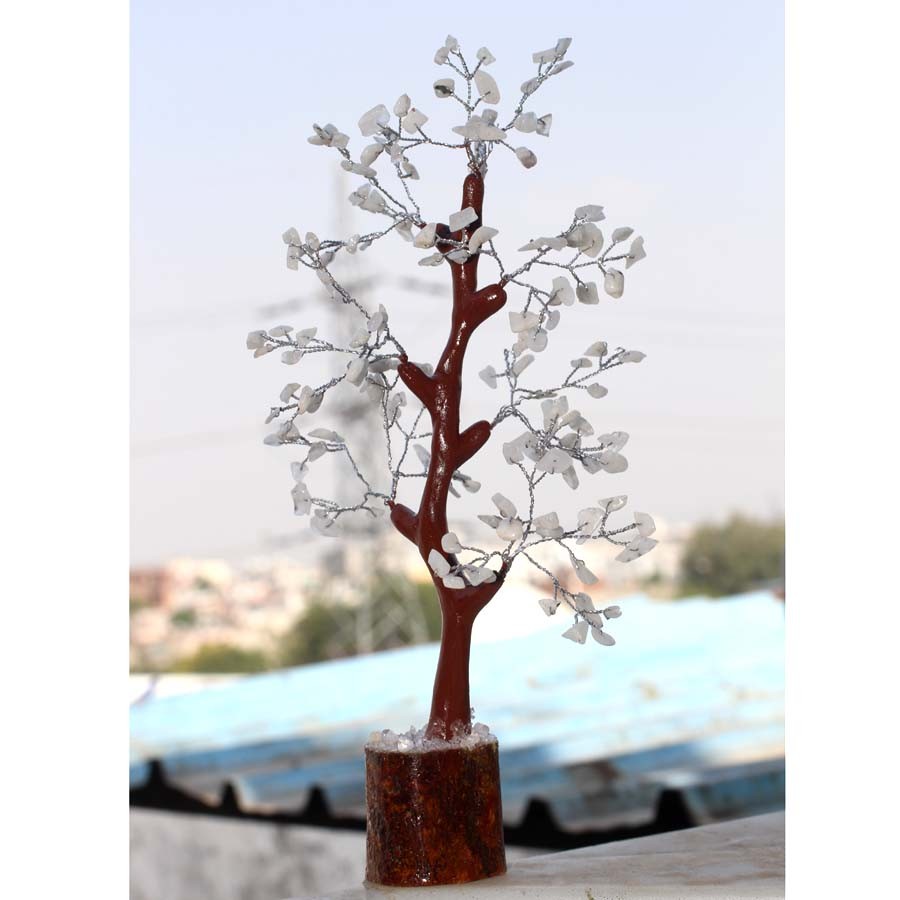 150+ Rainbow Moonstone SIlver Branches Bonsai Money Tree Decor 8-9.5″ GW