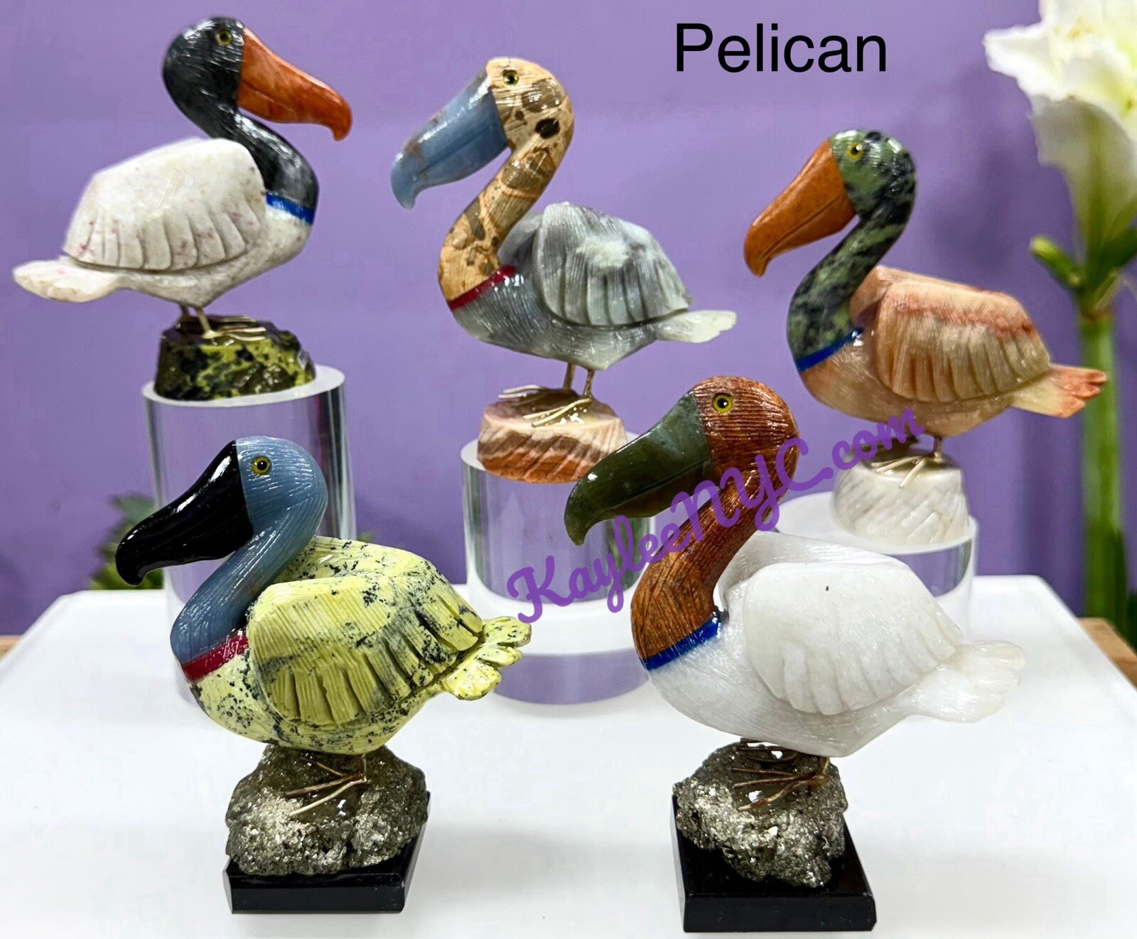 Wholesale Lot 5 PCs Mix Natural Crystals Birds Healing Energy