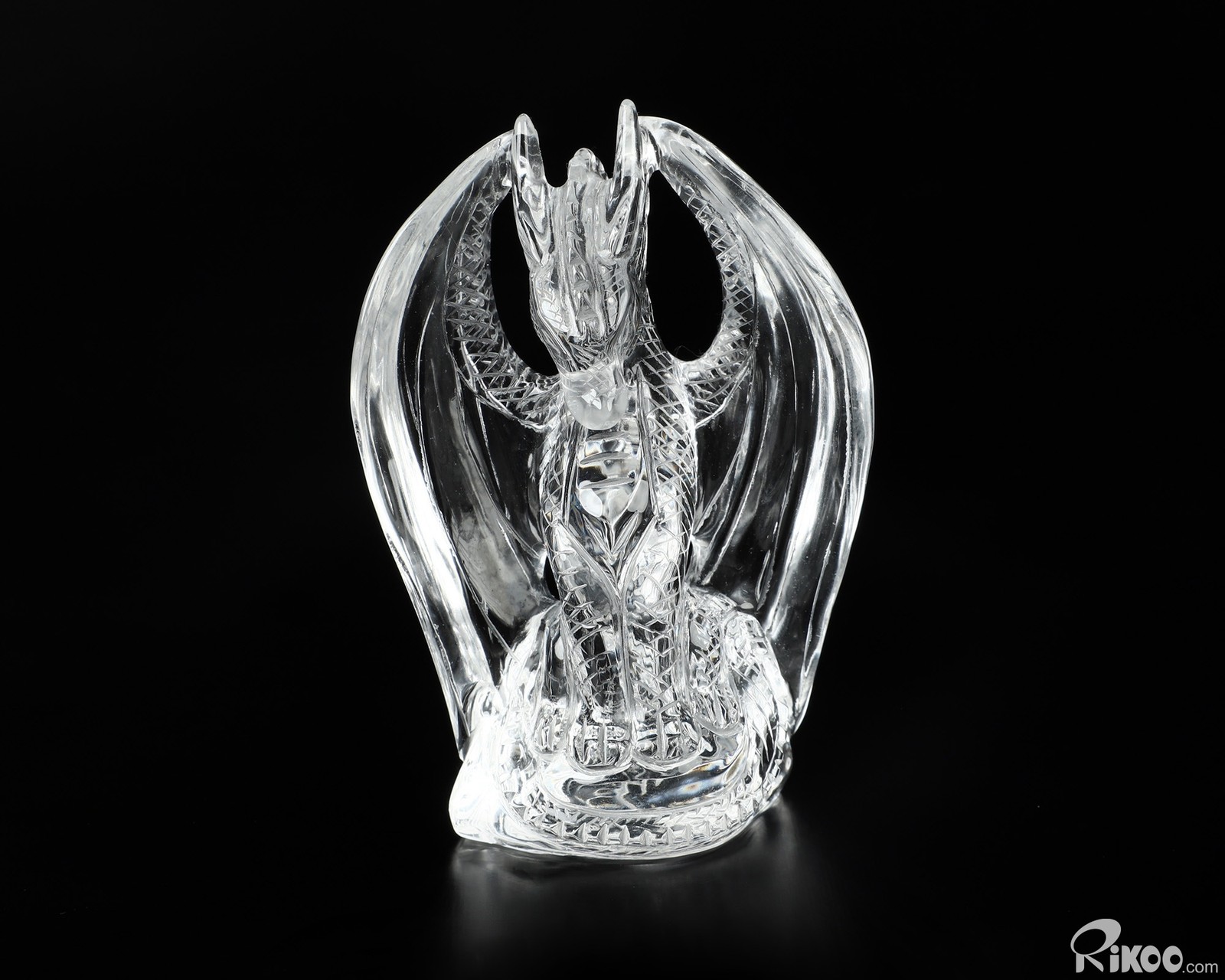 4.1″ K9 Crystal Hand Carved Crystal Dragon Sculpture, Crystal Healing
