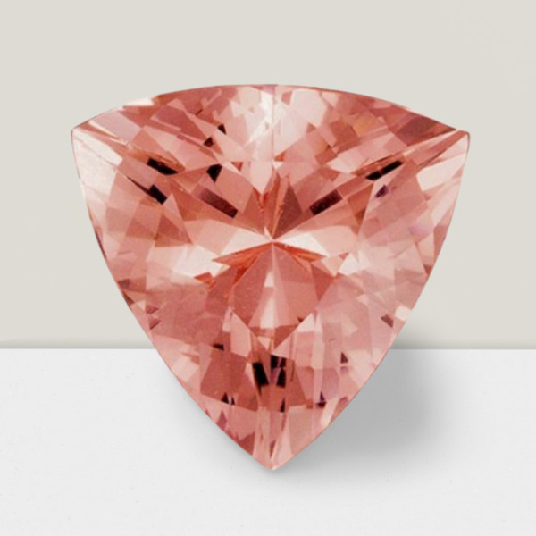 Morganite Trillion Cut Gemstone 0.60 Cts – 6 mm Lustrous Loose Gem