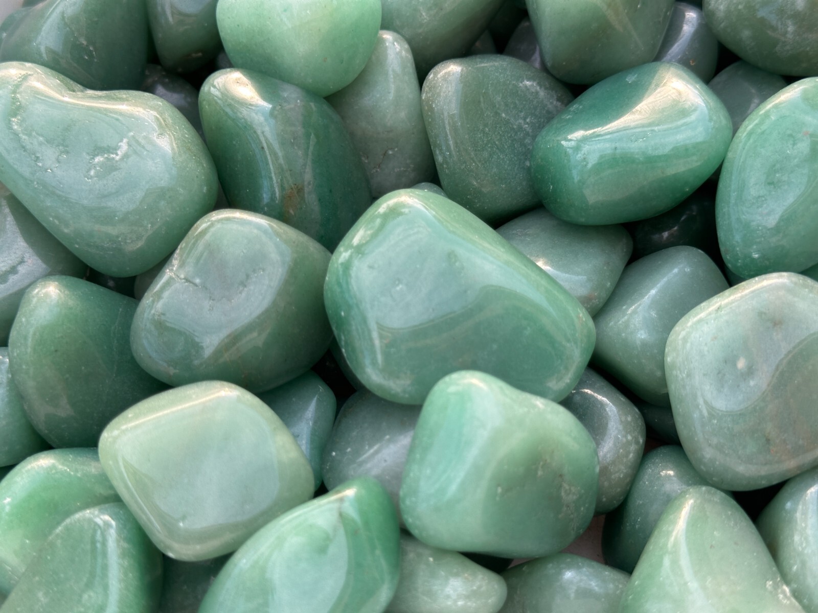 Grade A++ Green Aventurine Pebble, 1.25-2 Inches Large Tumbled Aventurine Green