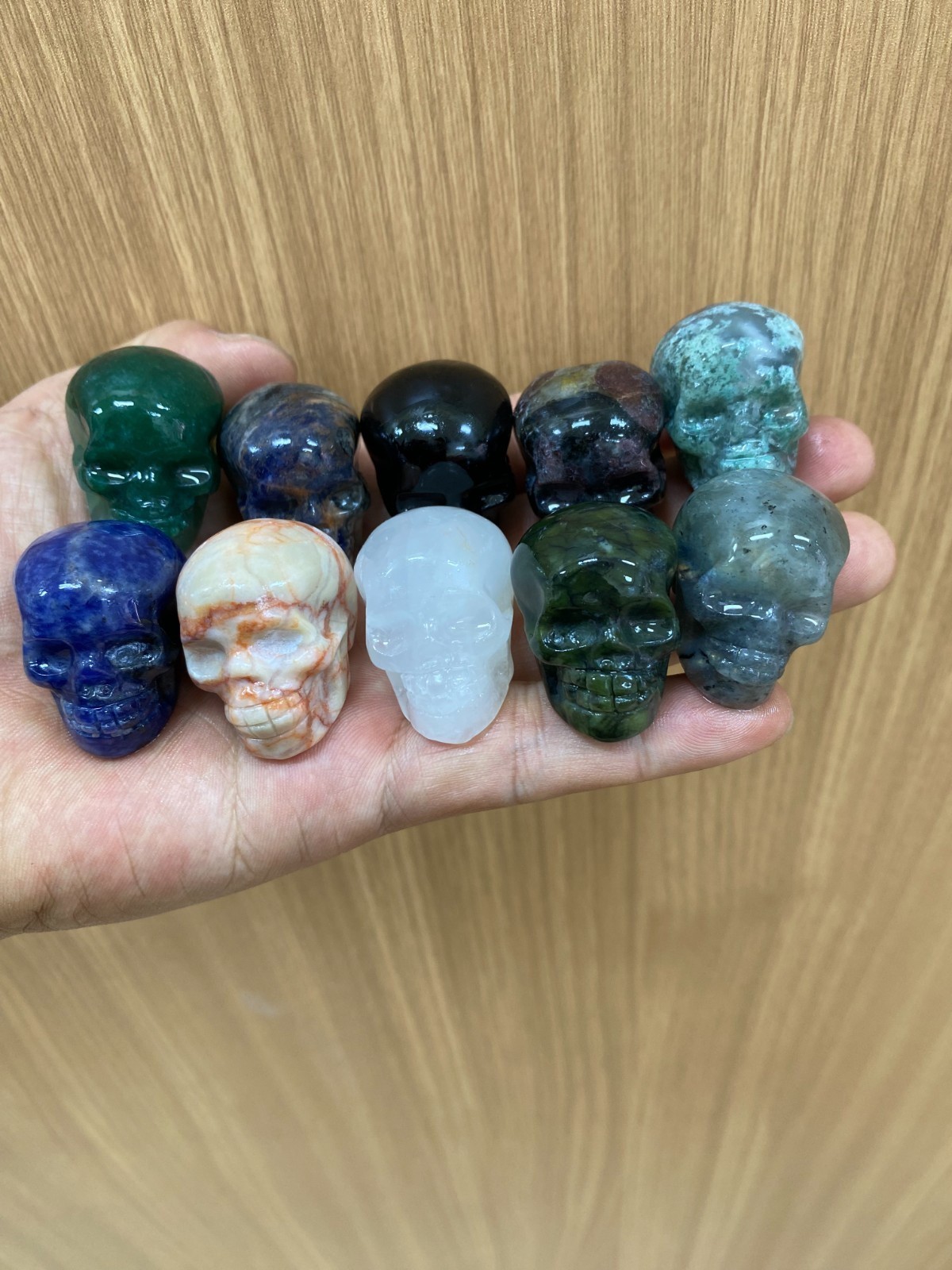 50pc Natural Mixed Quartz hand Carved skull crystal Reiki healing Gift Decor