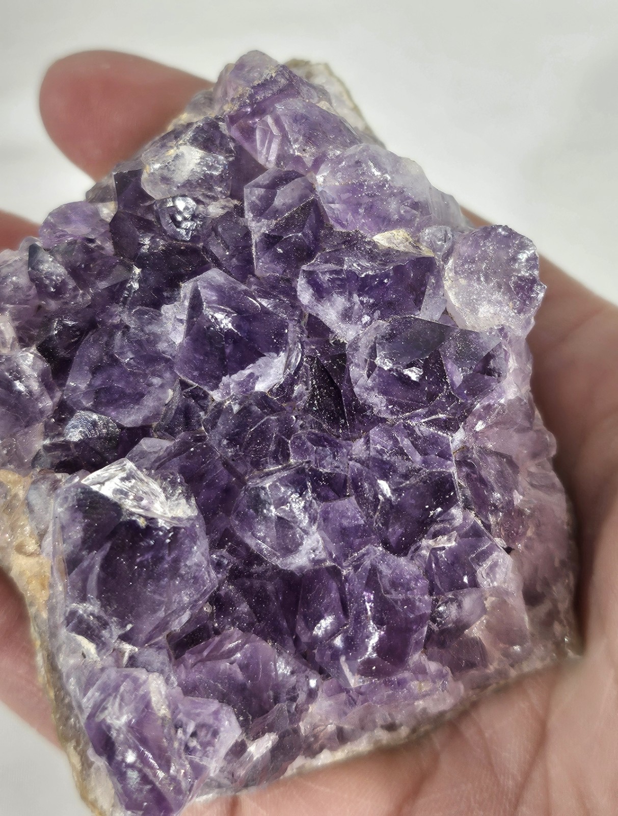 Vibrant Amethyst Crystal Cluster – Deep Purple Points Natural Specimen ~3-4″