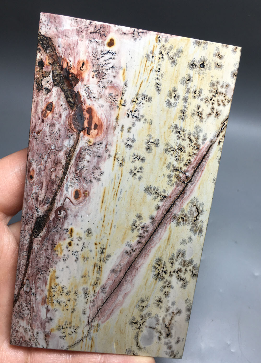 173g NATURAL dendritic traditional paiting slab QUARTZ CRYSTAL slab HEALING