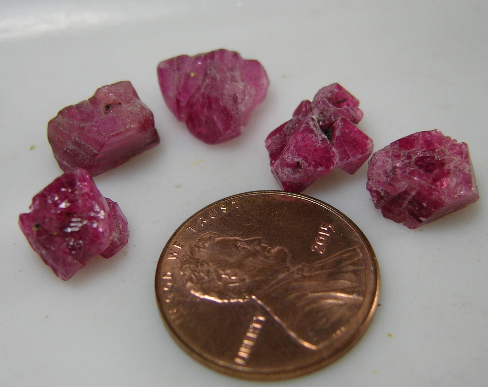 Vietnam Natural 5 Red Fluorescent Octahedron Miniature Spinel Crystal 7.50-10mm