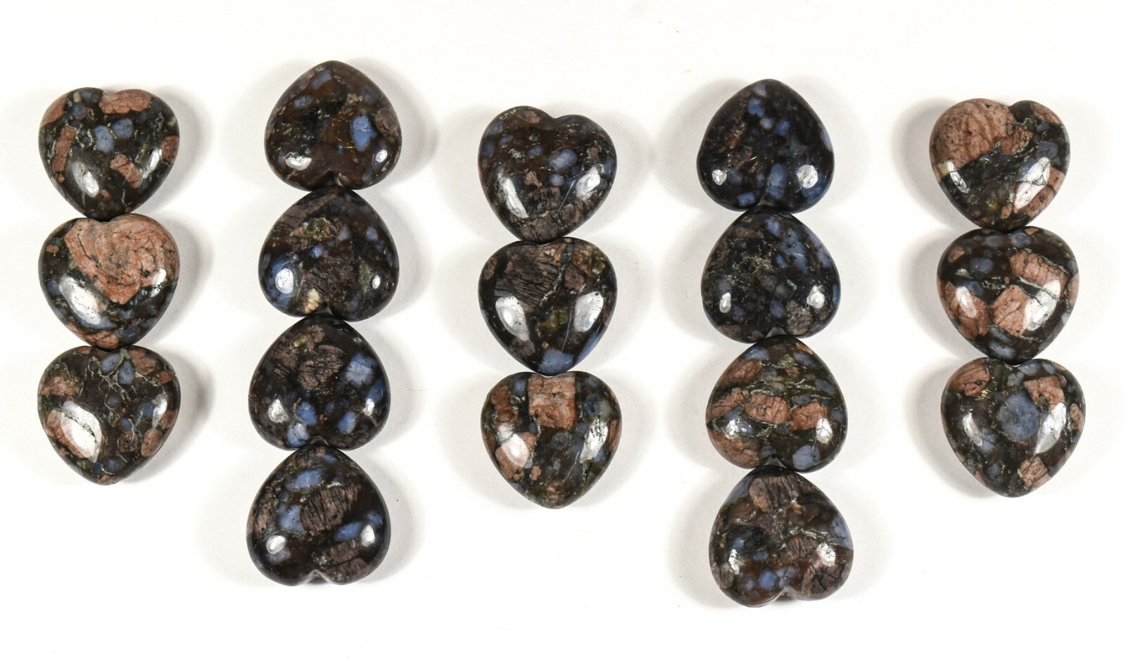 Pair 30mm Llanite Hearts Feldspar w/ Blue Quartz Crystal Minerals – China (2PCs)