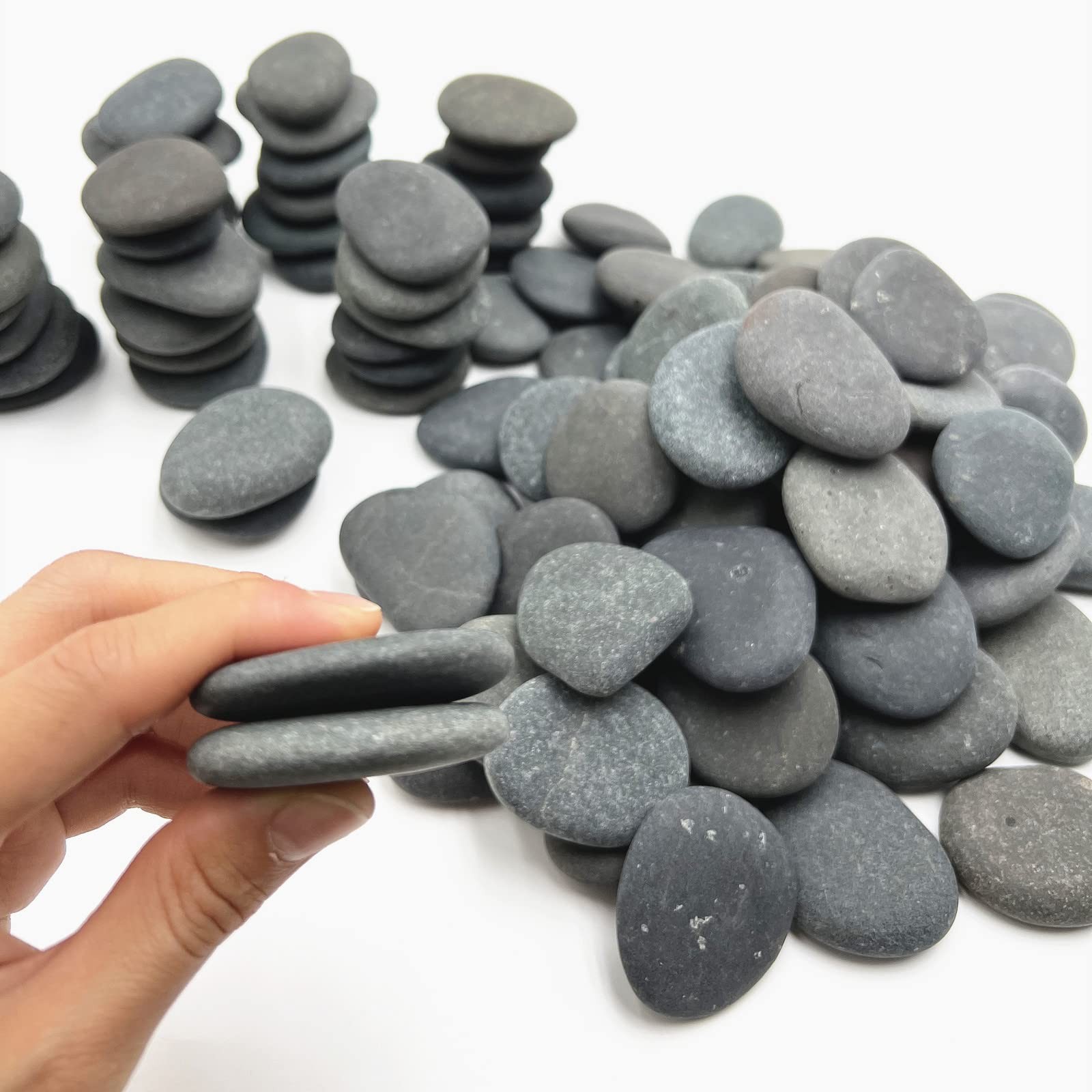 100 PCS Rocks Bulk for Painting Natural River DIY Rocks Flat & Smooth Kindnes
