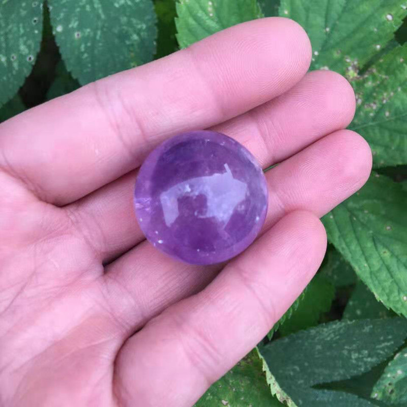 5Pcs 35mm Raw Natural Amethyst Ball Quartz Crystal Sphere Energy Decor W/ Stand