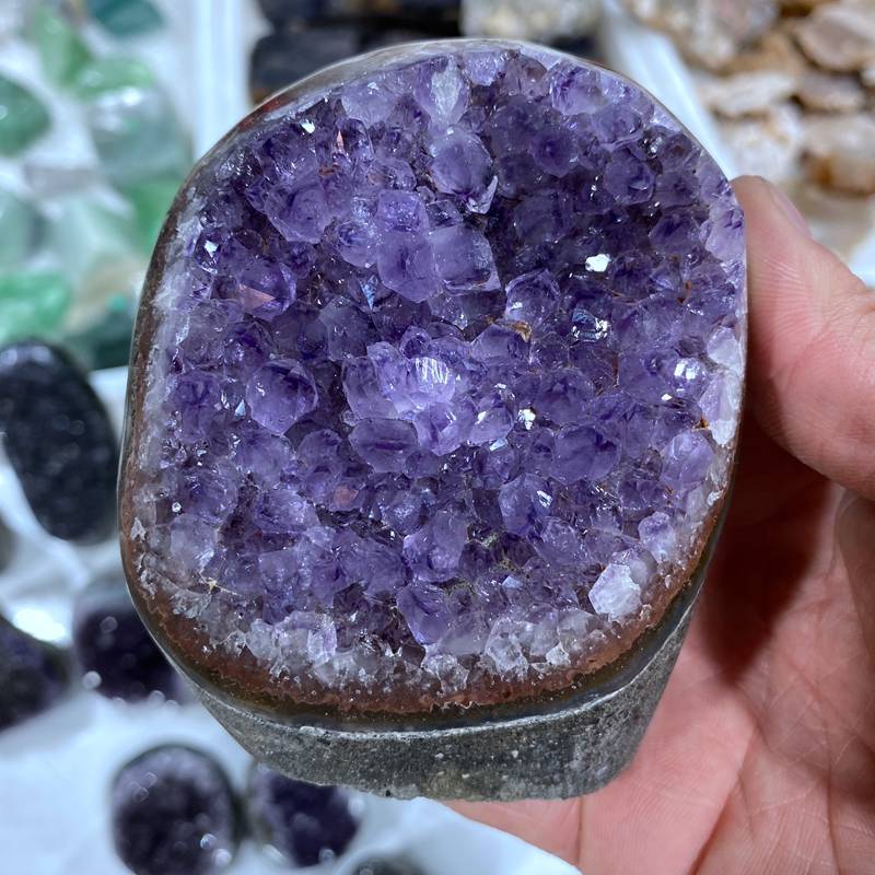 Cut Base Natural Amethyst Quartz Crystal Cluster Healing Stone Geode Specimen US