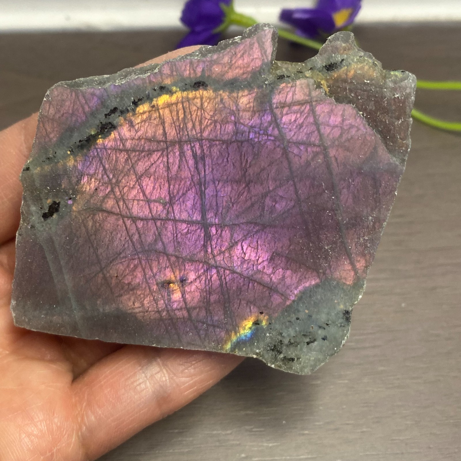 111.5g Top Labradorite Crystal Stone Rough Mineral Specimen Healing