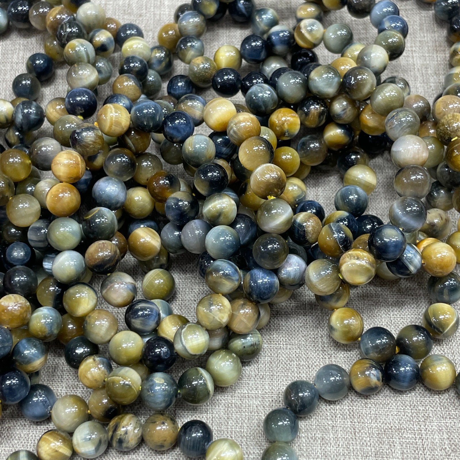 10mm 1pcs golden blue Tiger’s Eye stone Bead Bracelet Gemstone Crystal Bracelet