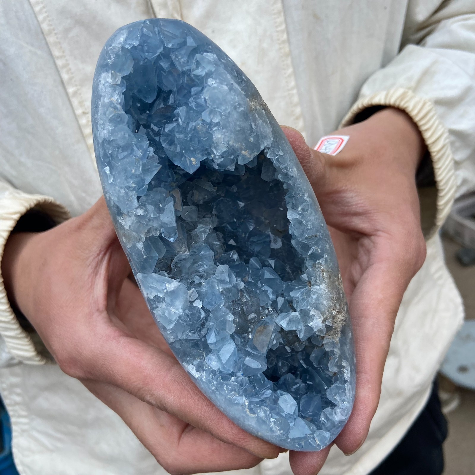 2.2lb Natural blue Celestite Cave Quartz Crystal Cluster Rough Specimen Healing