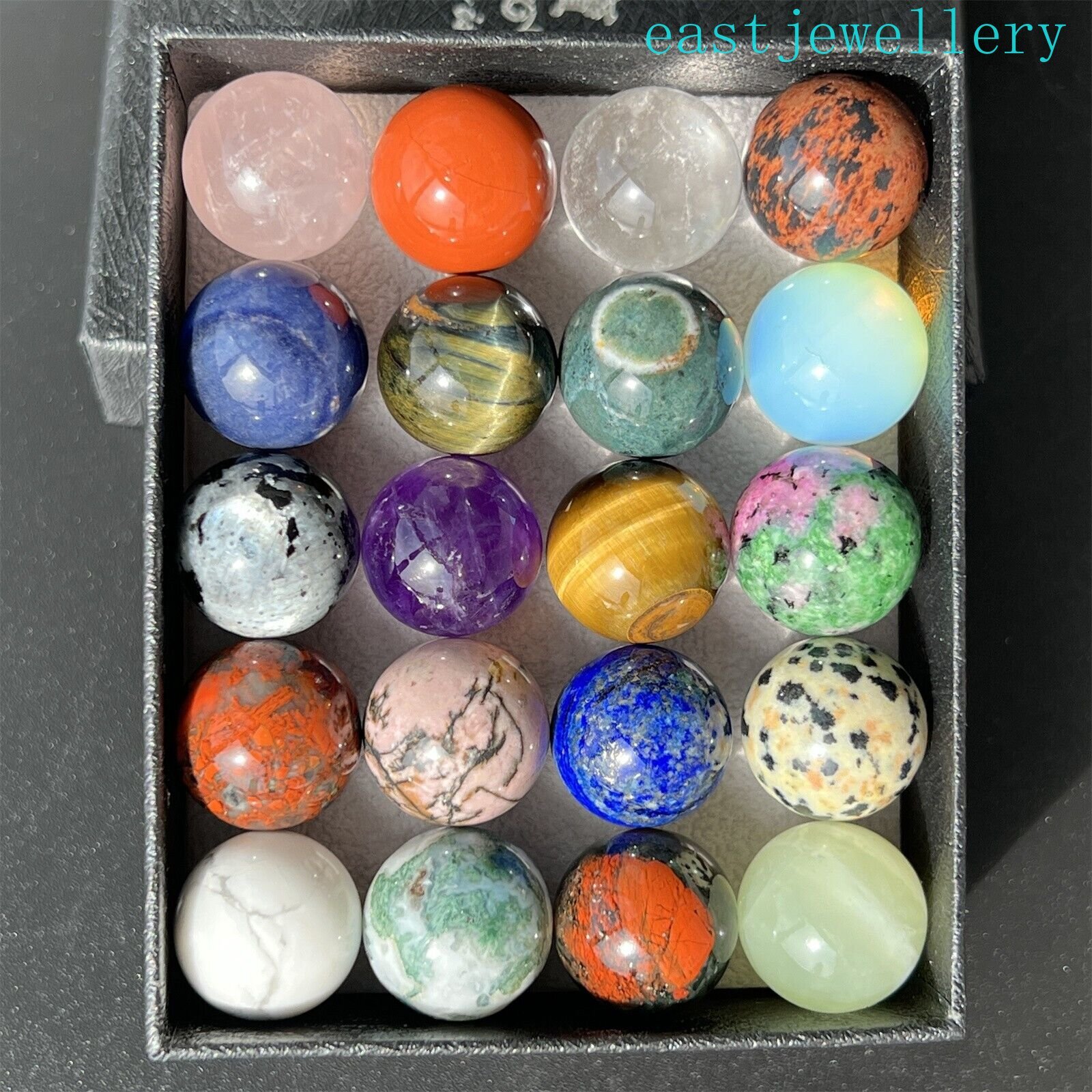 20x Wholesale Natural Mixed sphere quartz crystal ball reiki healing 15mm+ box