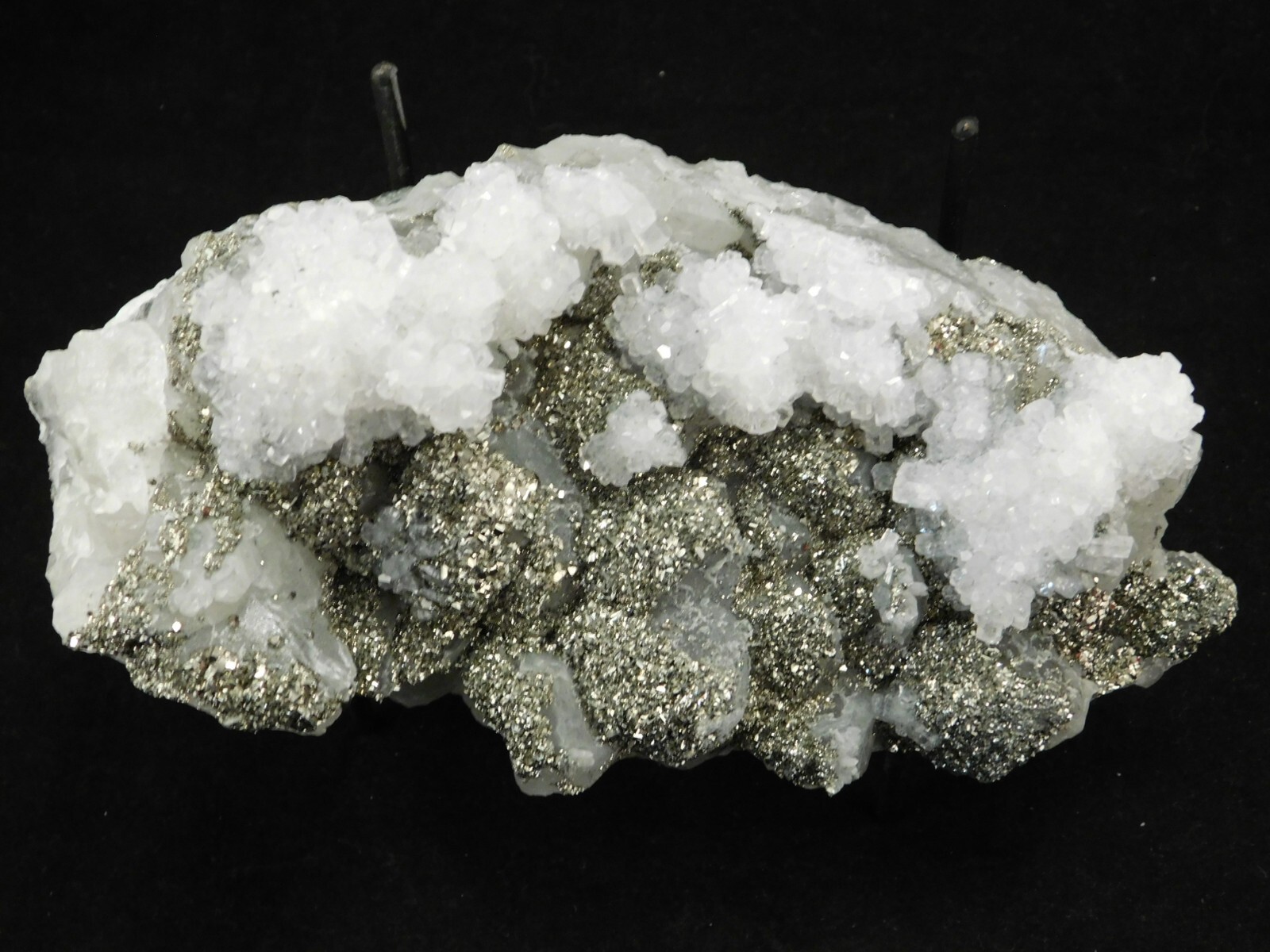 BIG! Pyrite Crystal Cluster on DOGTOOTH Calcite Crystals! From Mexico 1202gr