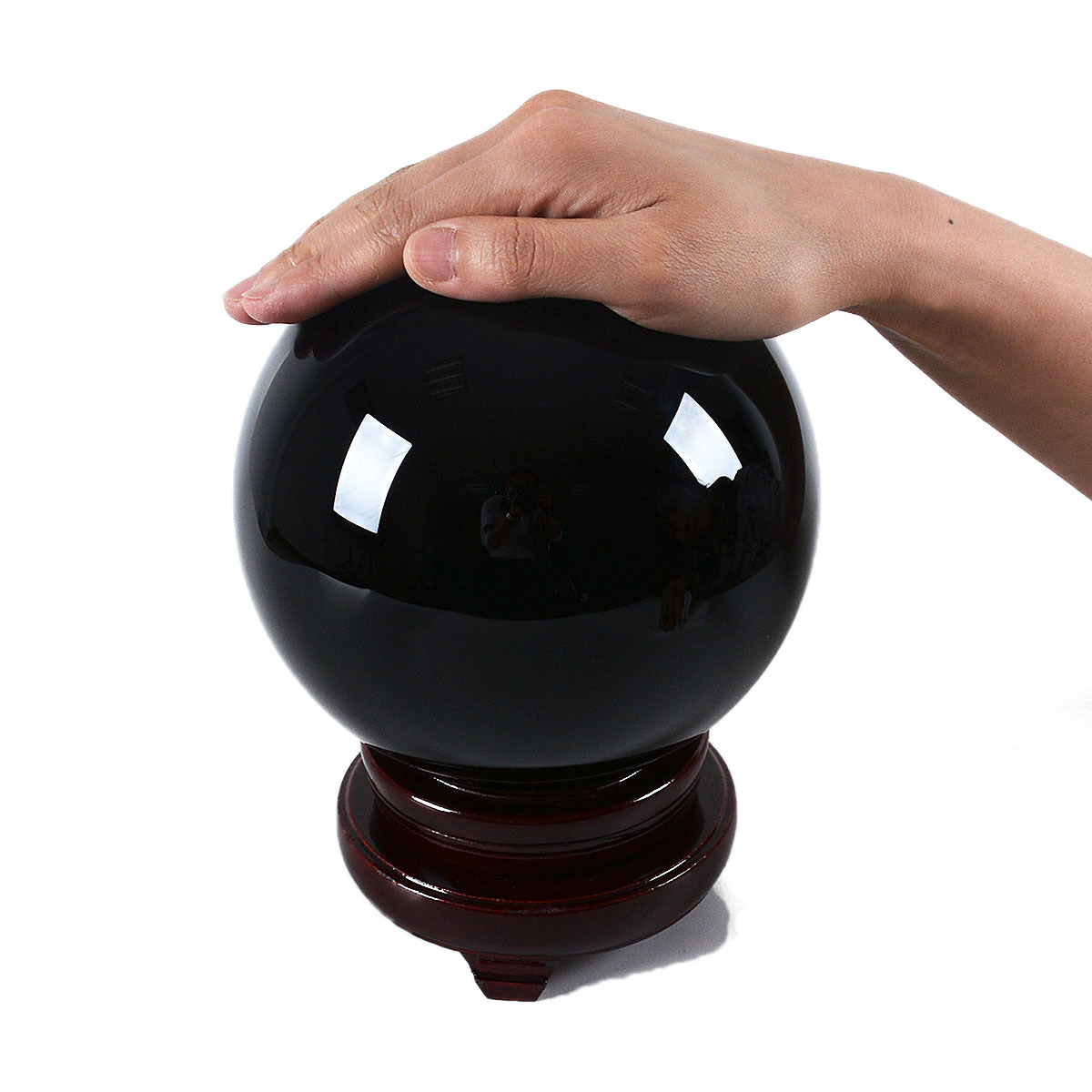 LONGWIN 150MM Crystal Ball Sphere Paperweight Balls Photo Props Free Stand Gift