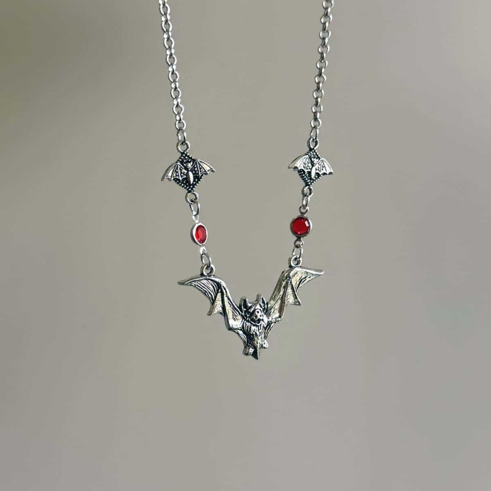 Gothic Black Bat Pendant Necklace – Cool Style , Styles Sent Randomly -1PCS