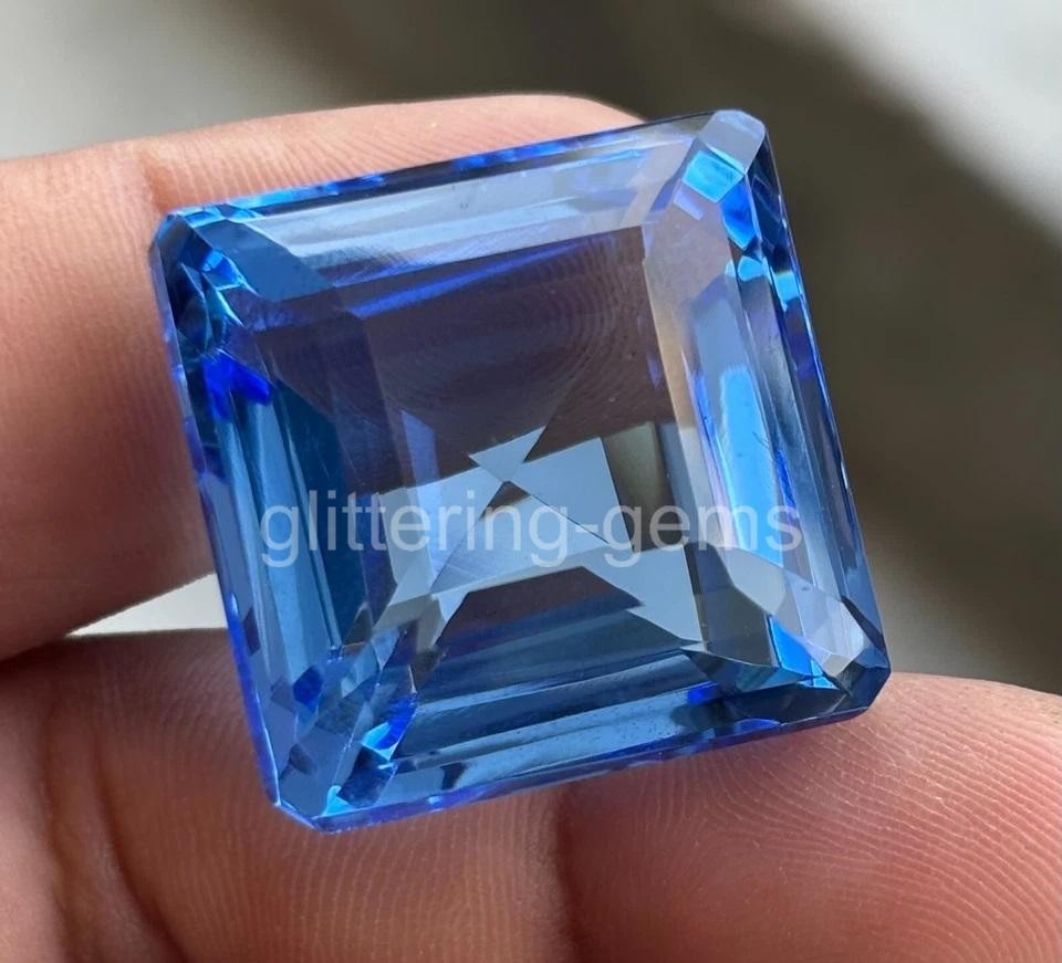92 Ct Rich Blue Tanzanite Square Cut Translucent Gems IGL Certified Natural 5AOE