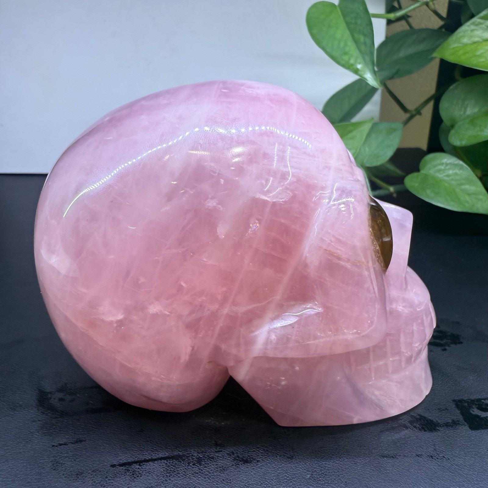 2.4LB Natural Powder crystal skull hand carved Quartz Crystal Reiki Healing