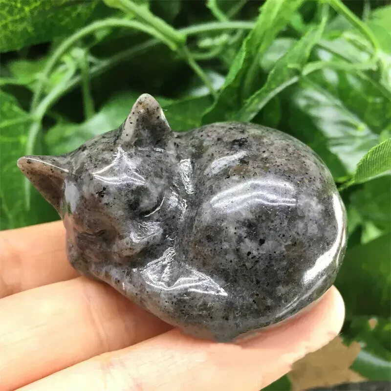 2025HOT Yooperlite Cat Skull Carved Gemstone Reiki Healing Gift Ignite Vitality